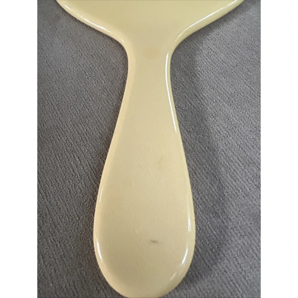 VTG Bakelite Beveled Glass Butterscotch Hand Held Mirror 10.5
